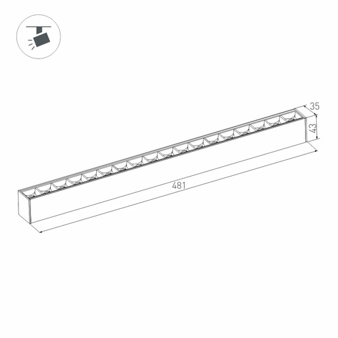 Светильник MAG-LASER-45-L480-27W Day4000 (BK, 36 deg, 24V) (Arlight, IP20 Металл, 3 года)