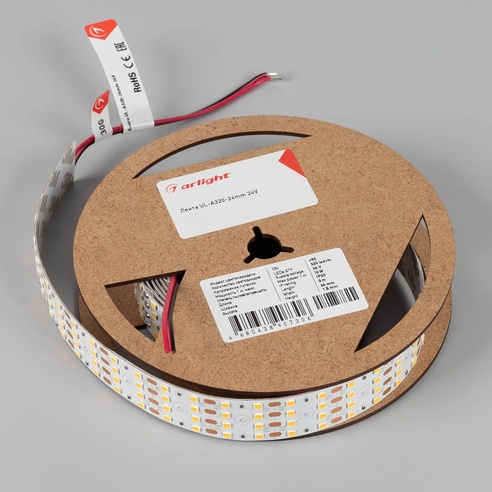 Лента UL-A320-24mm 24V Warm3000 (10 W/m, IP20, 3m) (Arlight, 7 лет)