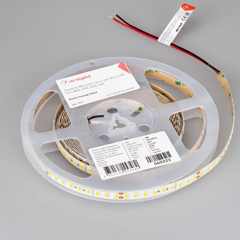 Лента светодиодная ULTRA-C126-10mm 24V Warm2700 (14.4 W/m, IP20, 5630, 5m) (Arlight, высок.эфф.200 лм/Вт)