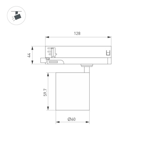 Светильник LGD-DYKE-4TR-R60-8W Day4000 (BK, 50 deg, 230V) (Arlight, IP20 Металл, 5 лет)