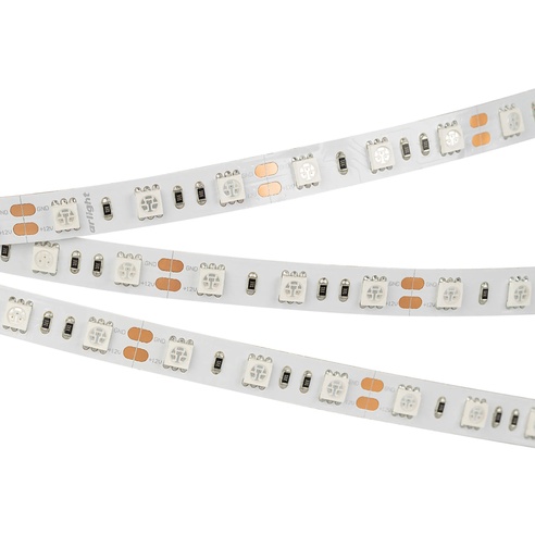Лента светодиодная RT 2-5000 12V Green 2x (5060, 300 LED, LUX) (Arlight, 14.4 Вт/м, IP20)