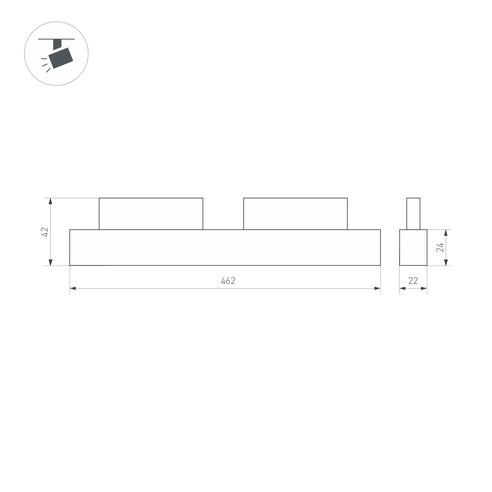 Светильник MAG-ORIENT-FLAT-L465-16W Day4000 (WH, 100 deg, 48V) (Arlight, IP20 Металл, 5 лет)