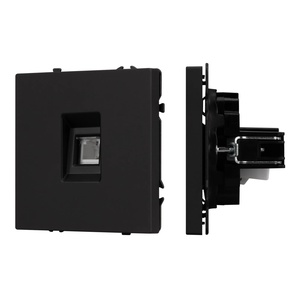 Механизм телефонной розетки SCT-NOBE-MTL1-SFPL-BK (RJ-11, 4C) (Arlight, Черный оникс)