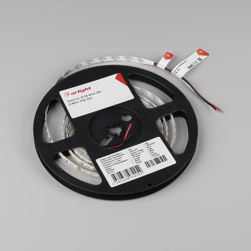 Лента UL-A120-8mm 24V White6000 (2 W/m, IP20, 5m) (Arlight, Открытый)