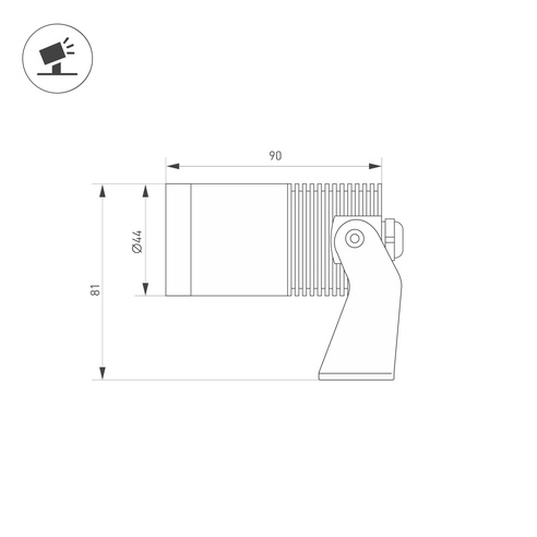 Светильник ALT-RAY-R44-8W Day4000 (RS, 33 deg, 230V) (Arlight, IP67 Металл, 3 года)