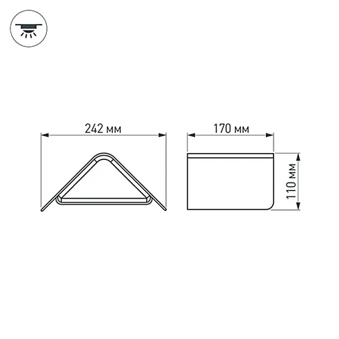 Светильник LGD-Wall-Delta-1B-12W Warm White (Arlight, IP54 Металл, 3 года)