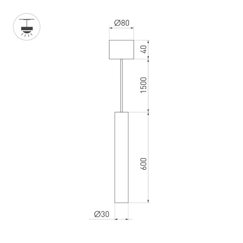 Светильник SP-PIPE-HANG-L600-R30-9W Warm3000 (WH, 24 deg, 230V) (Arlight, IP20 Металл, 3 года)