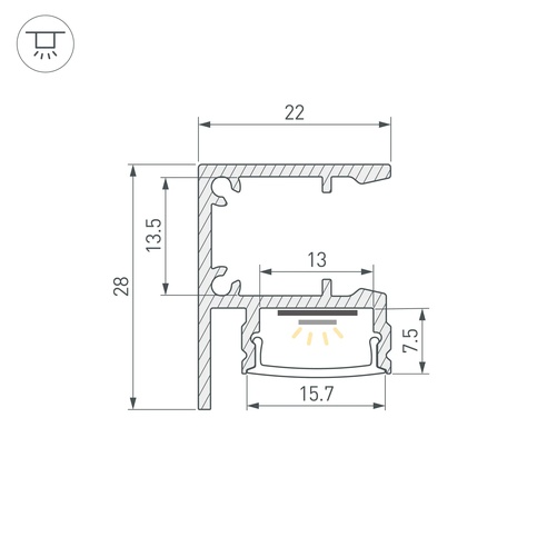 Профиль WALL-2228-2000 ANOD BLACK (Arlight, Алюминий)