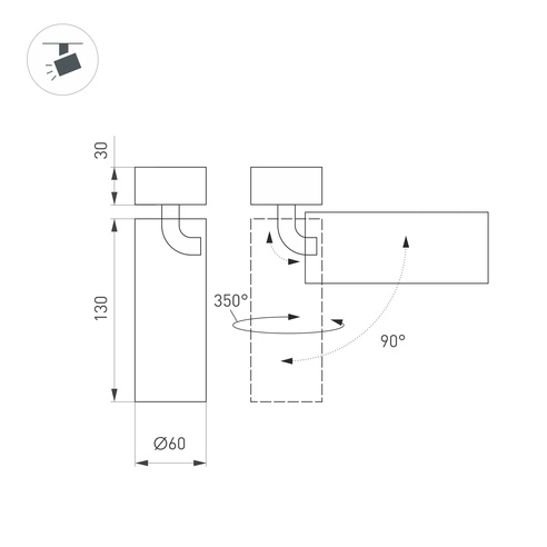 Светильник SP-GABI-SURFACE-FLAP-R60-12W Day4000 (BK, 60 deg, 230V) (Arlight, IP40 Металл, 5 лет)