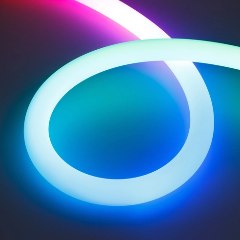 Лента светодиодная герметичная SPI-MOONLIGHT-TOP-G180-D40mm 12V RGB 360deg (21.6 W/m, IP65, 5m, wire x1) (Arlight, Вывод прямой, 2 года)