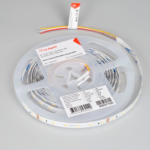 Лента UL-A120-10mm 24V White-MIX (9.6 W/m, IP20, 5m) (Arlight, Изменяемая ЦТ)