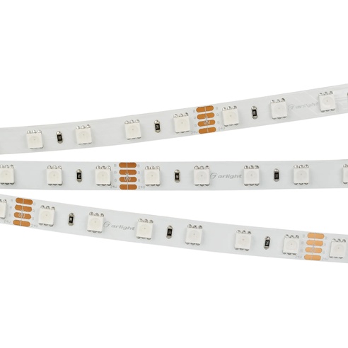 Лента светодиодная RT-B60-10mm 24V RGB (14.4 W/m, IP20, 5060, 5m) (Arlight, Открытый)