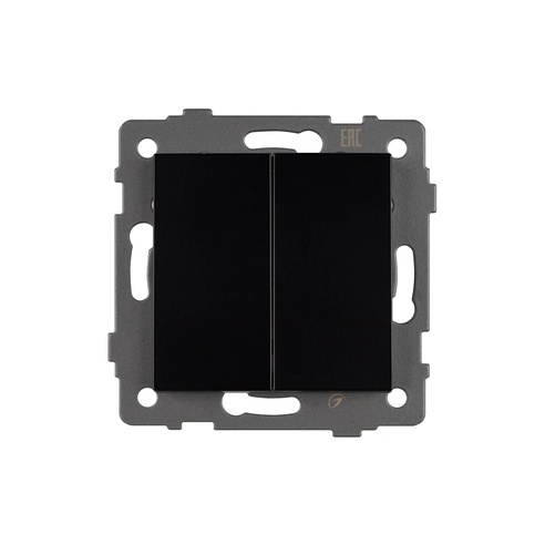 Механизм выключателя двухклавишный проходной SWT-MKP2-PL-BK-V (250V, 10A) (Arlight, -)
