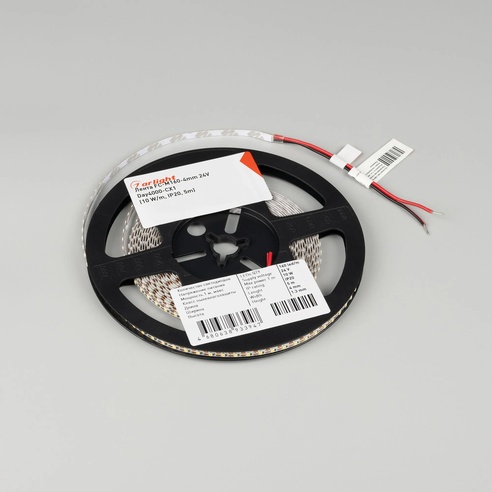 Лента FC-M160-4mm 24V Warm3000-CX1 (10 W/m, IP20, 5m) (Arlight, резка 1 светодиод)