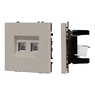 Механизм сдвоенной компьютерной розетки SCT-NOBE-MPC2-SFPL-CA (RJ-45, CAT6) (Arlight, Кашемир)