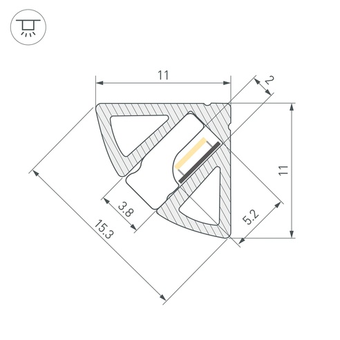 Профиль SL-KANT-H11-2000 ANOD BLACK (Arlight, Алюминий)