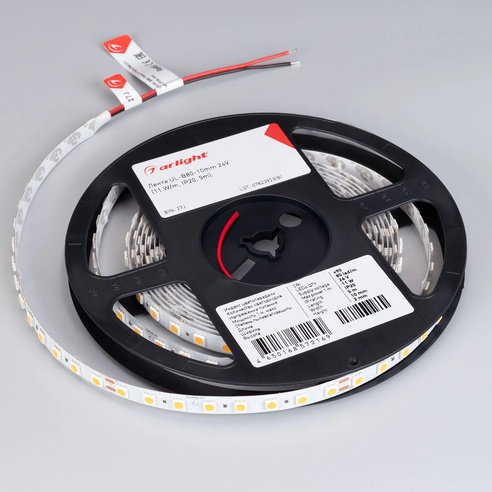 Лента светодиодная UL-B80-10mm 24V Day4000 (11 W/m, IP20, 5m) (Arlight, 7 лет)
