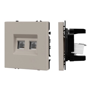Механизм сдвоенной компьютерной розетки SCT-NOBE-MPC2-SFPL-CA (RJ-45, CAT6) (Arlight, Кашемир)
