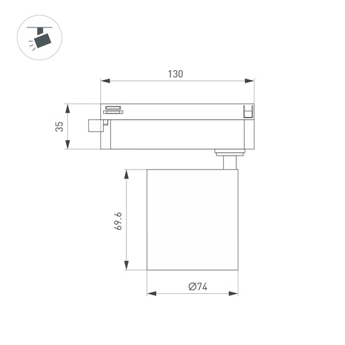 Светильник LGD-DYKE-2TR-R75-16W Day4000 (BK, 38 deg, 230V) (Arlight, IP20 Металл, 5 лет)