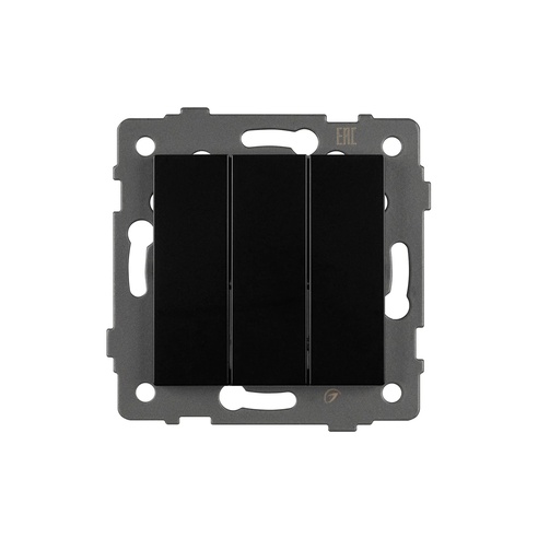 Механизм выключателя трехклавишный непроходной SWT-MK03-PL-BK-V (250V, 10A) (Arlight, -)