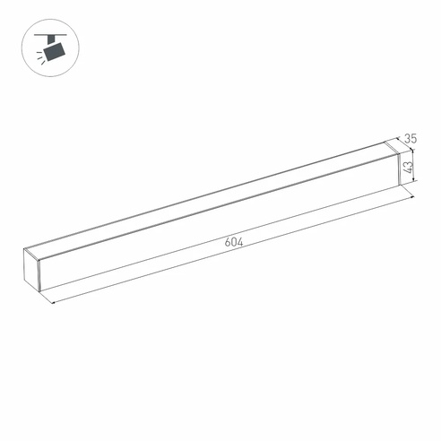 Светильник MAG-FLAT-45-L605-18W Warm3000 (BK, 100 deg, 24V, DALI) (Arlight, IP20 Металл, 3 года)