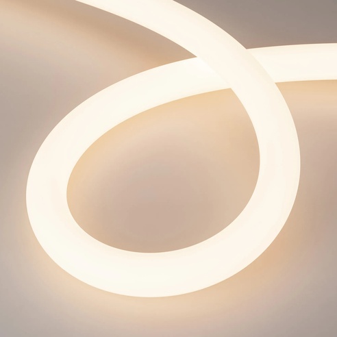 Лента светодиодная герметичная MOONLIGHT-SIDE-A336-D40mm 24V Warm3000 360deg (15 W/m, IP65, 2835, 5m, wire x1) (Arlight, Вывод боковой, 3 года)
