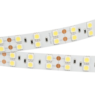 Лента светодиодная RT 2-5000 24V White6000 2x2 (5060, 600 LED, LUX) (Arlight, 28.8 Вт/м, IP20)