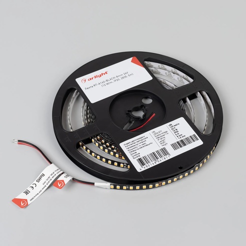 Лента светодиодная RT-5000-2835-160-24V Day4000 (Black 8mm, 12W/m, IP20) (Arlight, -)