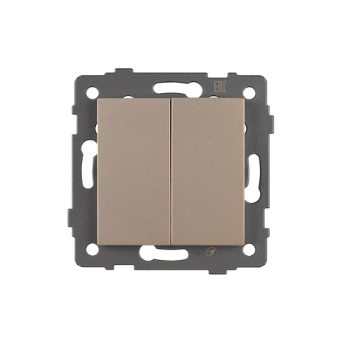 Механизм выключателя двухклавишный проходной SWT-MKP2-PL-GD-V (250V, 10A) (Arlight, -)