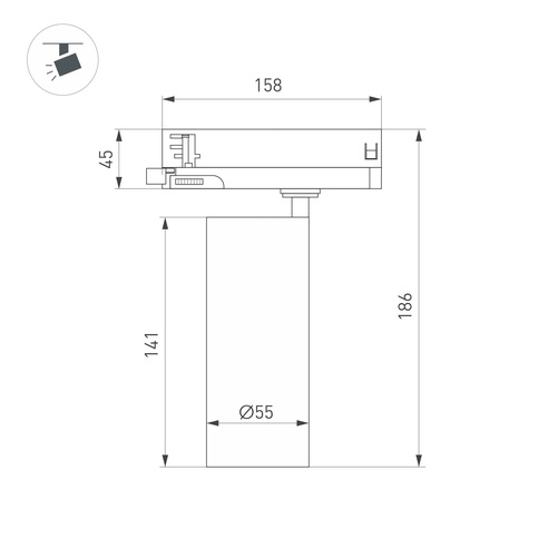 Светильник LGD-GERA-4TR-R55-10W Day4000 (WH, 36 deg, 230V) (Arlight, IP20 Металл, 5 лет)