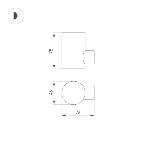 Светильник LGD-RAY-WALL-R46-3W Day4000 (GR, 24 deg, 230V) (Arlight, IP65 Металл, 3 года)