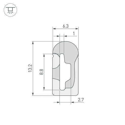 Силиконовый профиль WPH-FLEX-0613-SIDE-S8-5m WHITE (Arlight, Силикон)