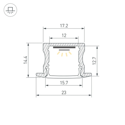 Профиль ARH-LINE-2315-F-2000 ANOD GOLD (Arlight, Алюминий)