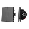 Механизм выключателя двухклавишный проходной LED SWT-NOBE-MKP2-SFPL-L-GR (230V, 10A) (Arlight, -)
