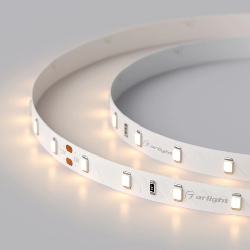 Лента светодиодная RT-A60-8mm 24V Warm2700 (7.2 W/m, IP20, 2835, 5m) (Arlight, Открытый)