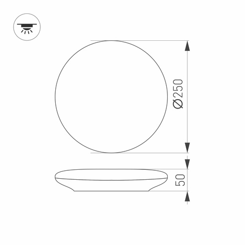Светильник CL-FRISBEE-MOTION-R250-12W Day4000 (WH, 180 deg, 230V) (Arlight, IP54 Пластик, 3 года)