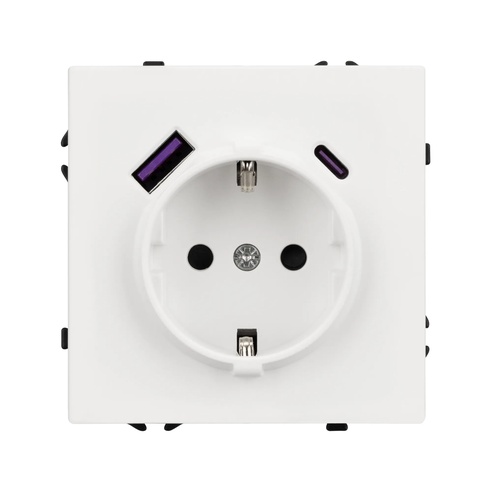 Механизм розетки с USB зарядкой SCT-NOBE-MUAC-SFPL-WH (230V, 16A) (Arlight, -)