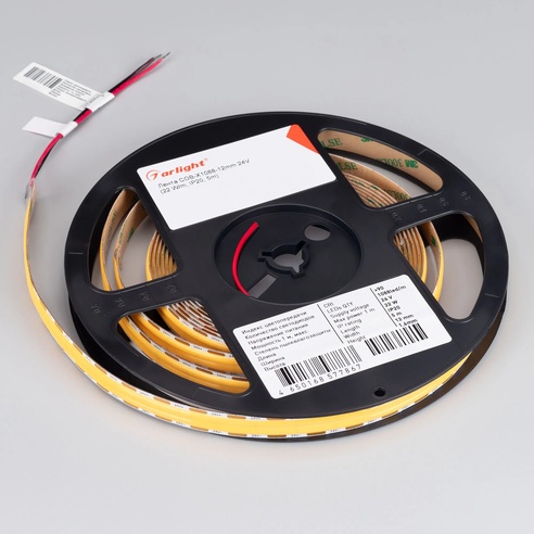 Лента светодиодная COB-X1088-12mm 24V White6000 (22 W/m, IP20, 5m) (Arlight, 5 лет)