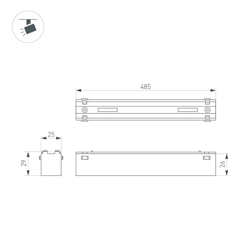Светильник MAG-VIBE-FLAT-L485-24W Warm3000 (WH, 100 deg, 48V) (Arlight, IP20 Металл, 5 лет)