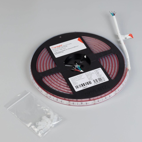 Лента герметичная DOT-PFS-X120-12mm 24V RGB (14 W/m, IP68, 5m) (Arlight, 5 лет)