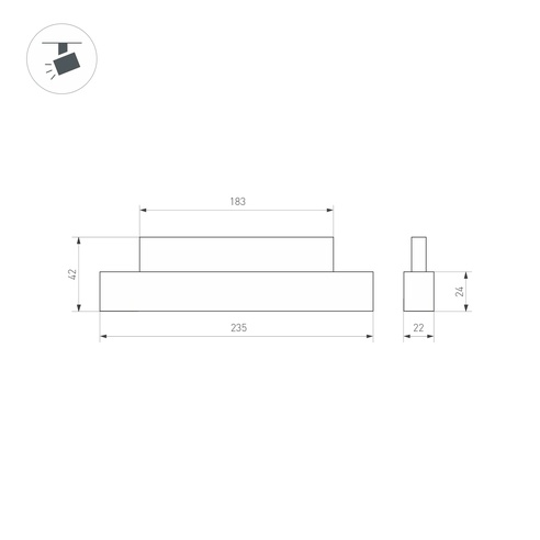 Светильник MAG-ORIENT-FLAT-L235-8W Day4000 (WH, 100 deg, 48V) (Arlight, IP20 Металл, 5 лет)