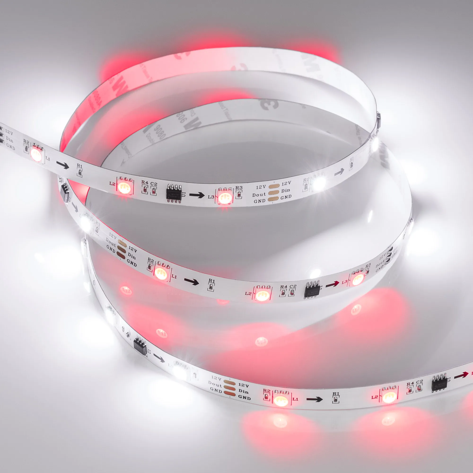 Лента светодиодная SPI-B30-10mm 12V RGB-PX3 (7.2W/m, IP20, 5060, 5m) (Arlight, бегущий огонь) - изображение товара
