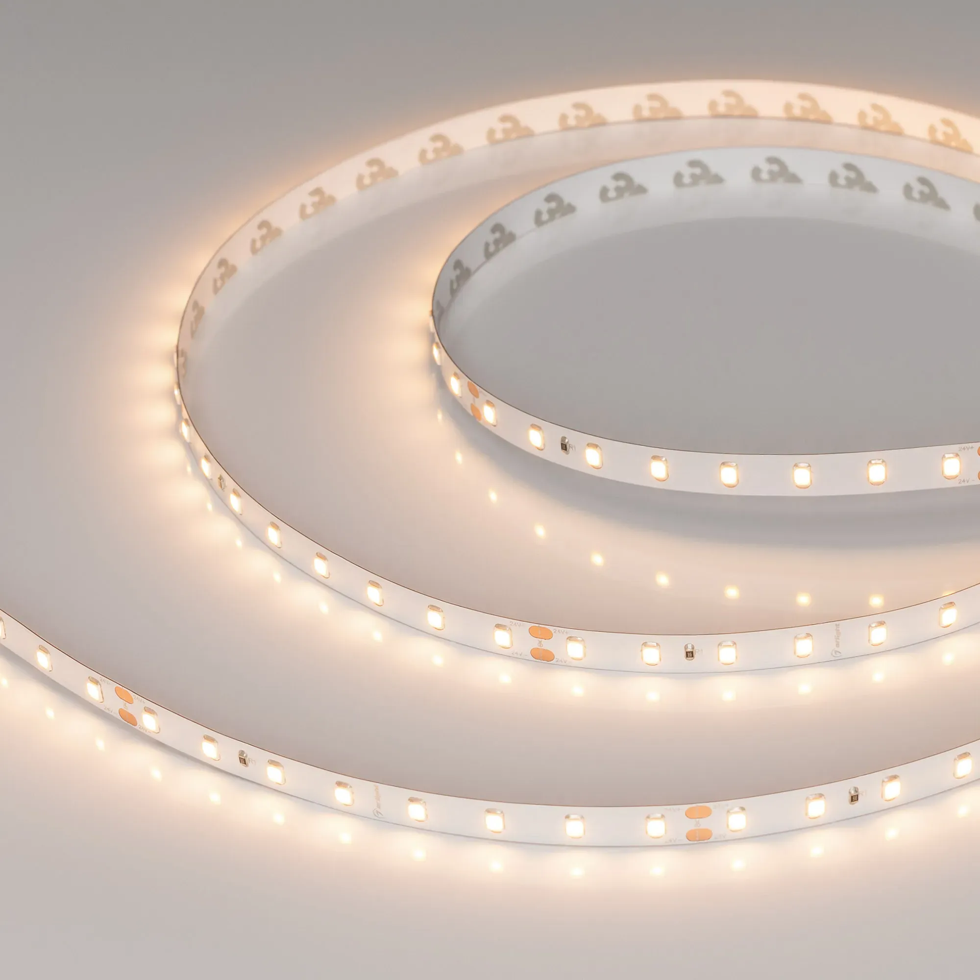 Лента светодиодная RT-A80-8mm 24V Warm3000 (6 W/m, IP20, 2835, 5m) (Arlight, высок.эфф.150 лм/Вт) - изображение товара