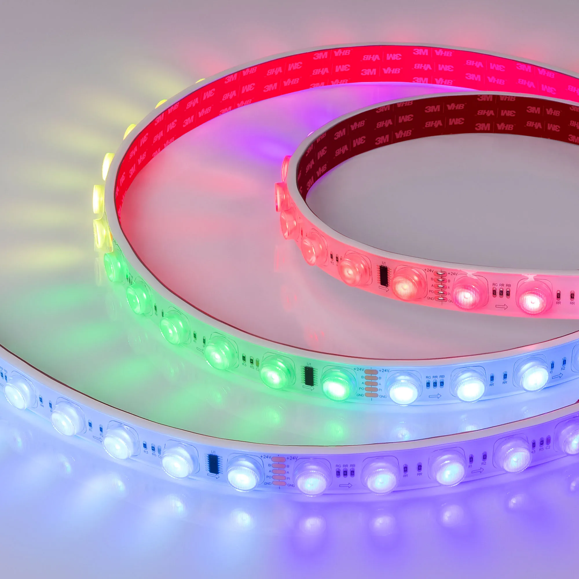 Лента светодиодная герметичная DMX-FLT-PS-S36-23mm 24V RGB-PX6 (20 W/m, IP67, 30deg, 5m) (Arlight, -) - изображение товара