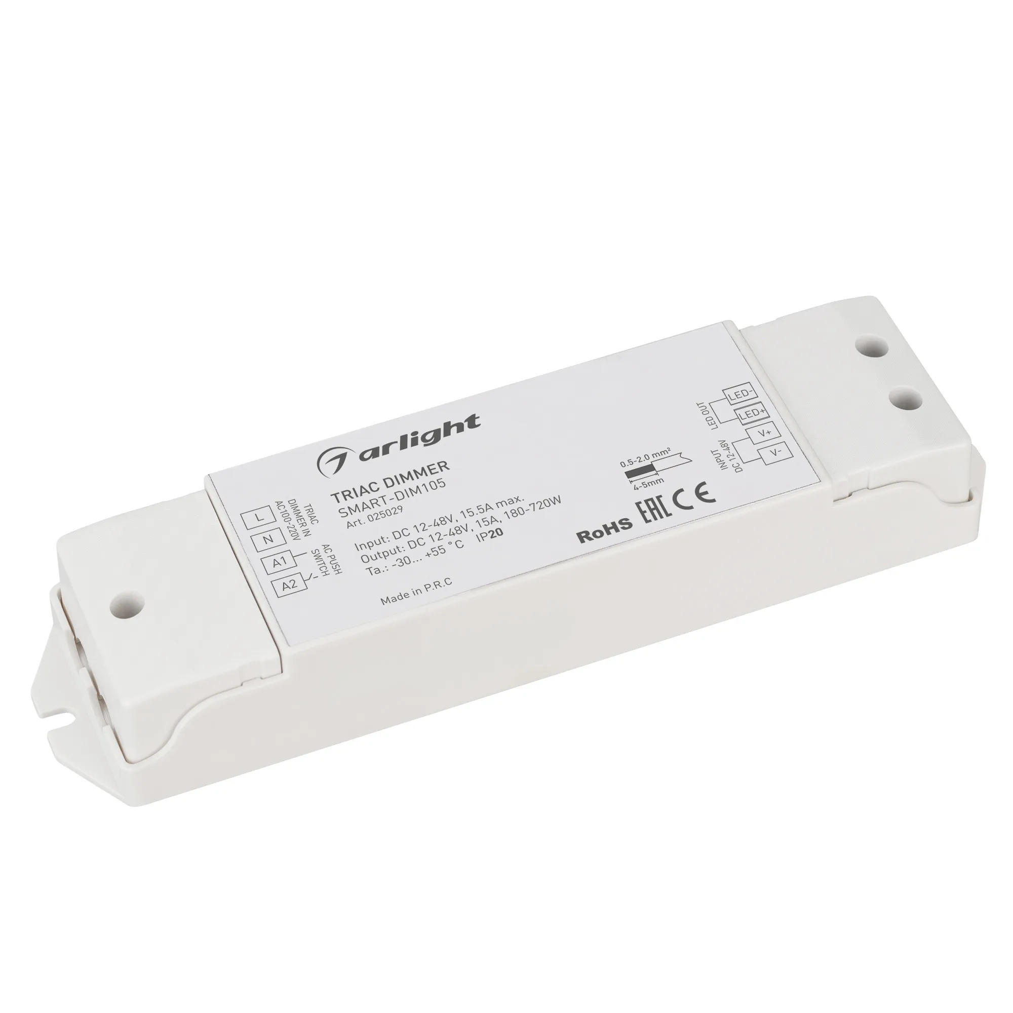 Диммер SMART-DIM105 (12-48V, 15A, TRIAC) (Arlight, IP20 Пластик, 5 лет) - изображение товара