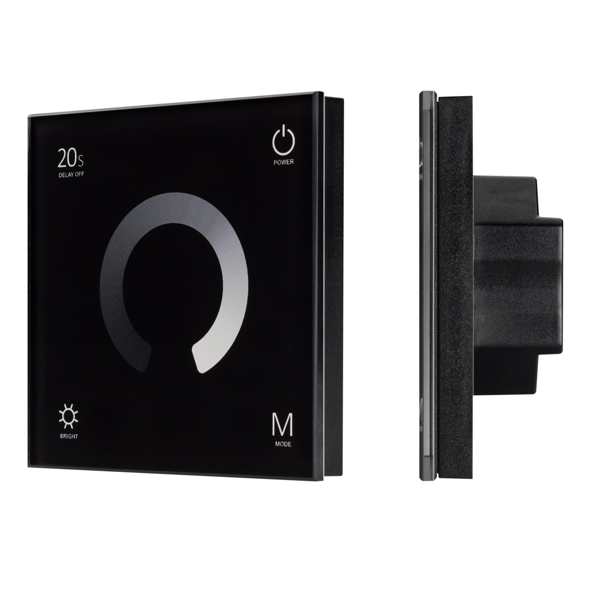 Панель SMART-P4-DIM-G-IN Black (12-24V, 4x3A, Sens, 2.4G) (Arlight, IP20 Пластик, 5 лет) - изображение товара