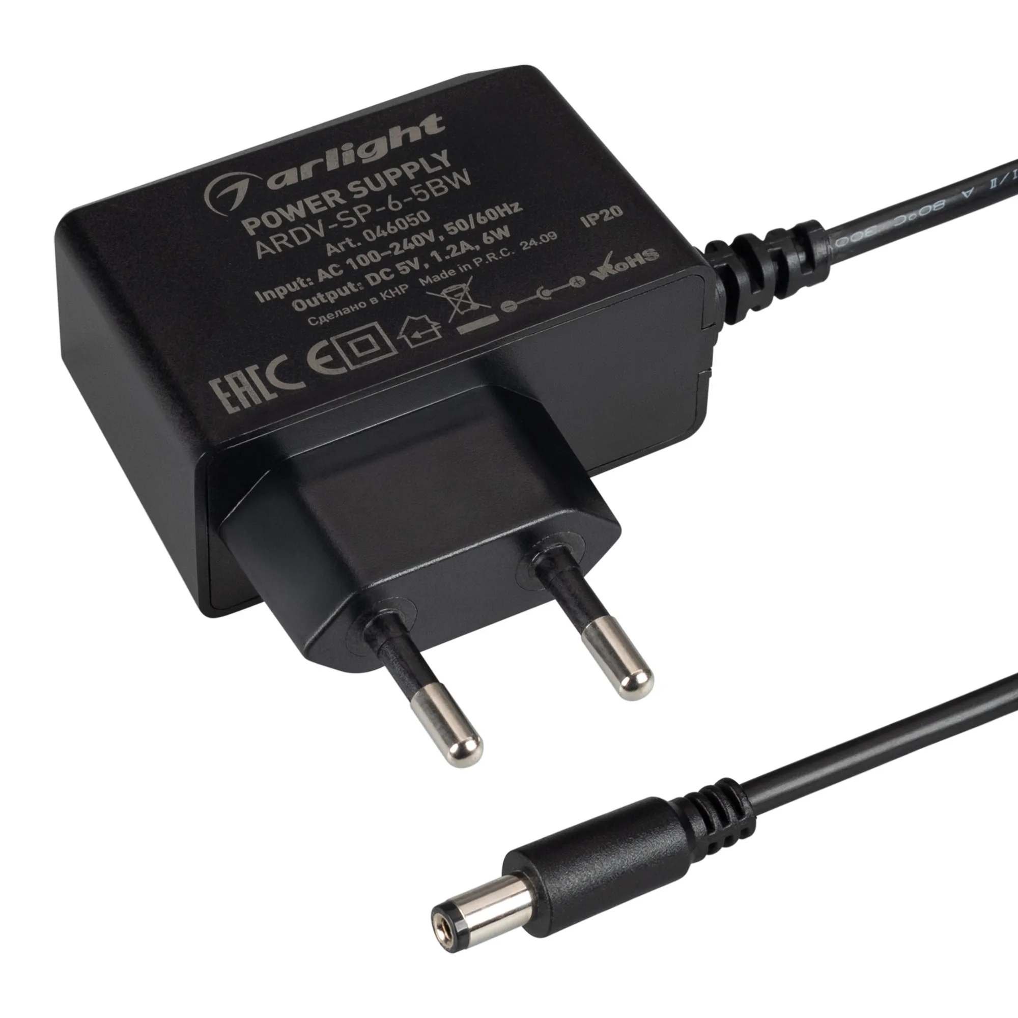 Блок питания ARDV-SP-6-5BW (5V, 1.2A, 6W) (Arlight, Адаптер, 5 лет)
