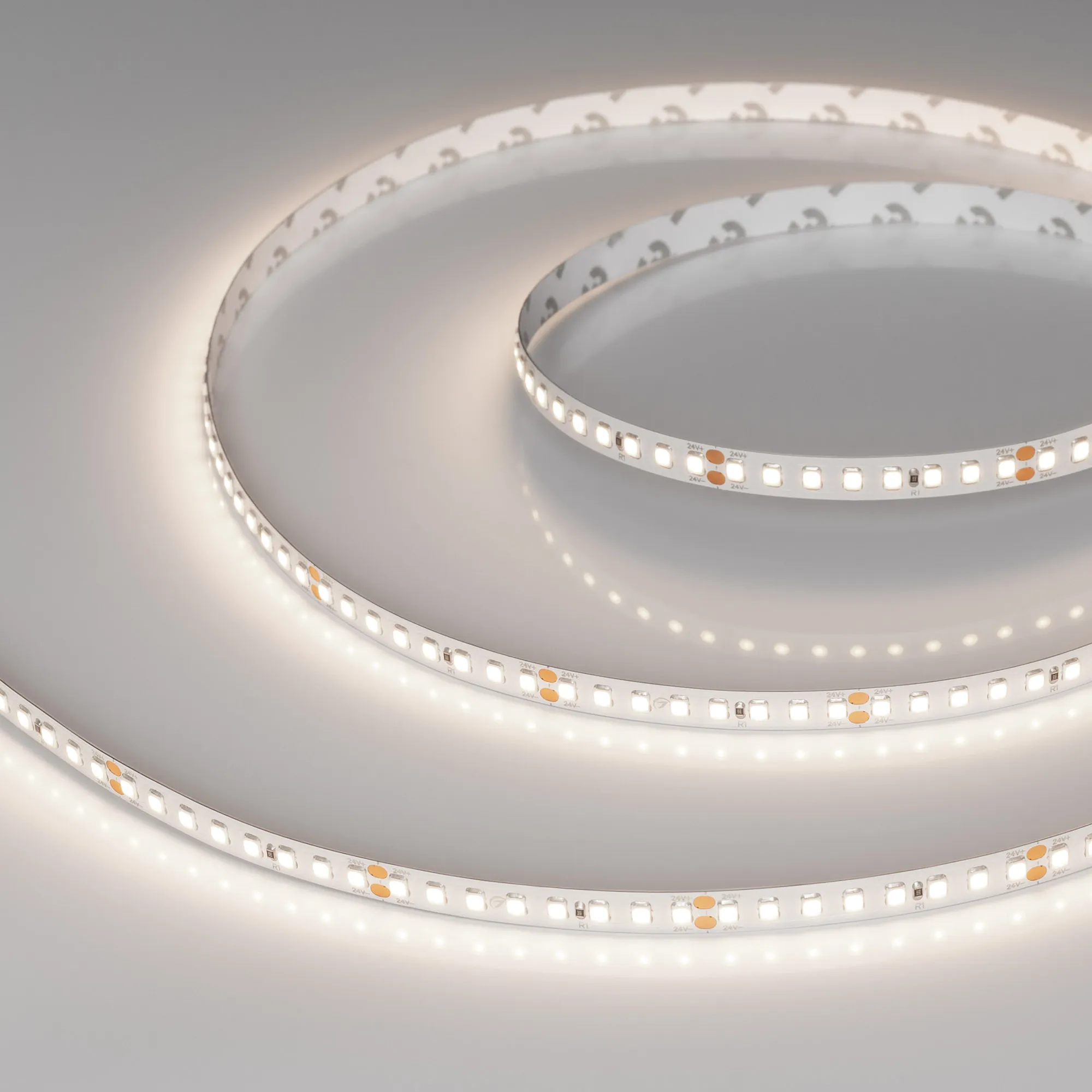 Лента светодиодная RT-A160-8mm 24V Day4000 (12 W/m, IP20, 2835, 5m) (Arlight, высок.эфф.150 лм/Вт) - изображение товара