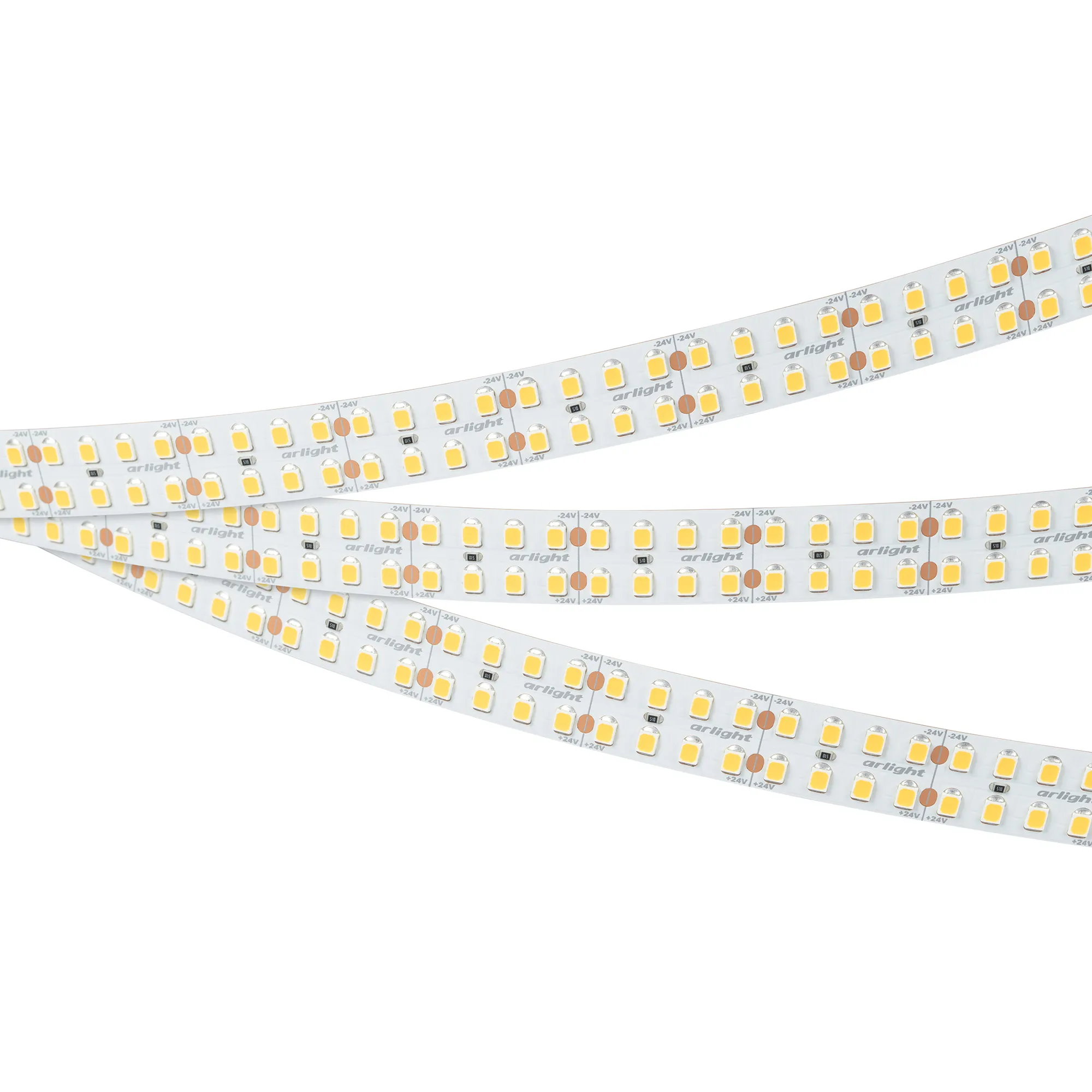 Лента светодиодная RT-A320-15mm 24V Warm2400 (24 W/m, IP20, 2835, 5m) (Arlight, высок.эфф.150 лм/Вт)