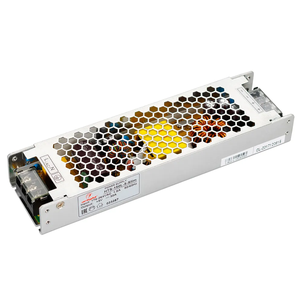 Блок питания HTS-150L-5-Slim (5V, 30A, 150W) (Arlight, IP20 Сетка, 3 года) - изображение товара
